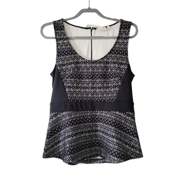 Anthropologie Deletta Peplum Y2K Stretch Lace Structured Sleeveless Boho Top M - Picture 2 of 6